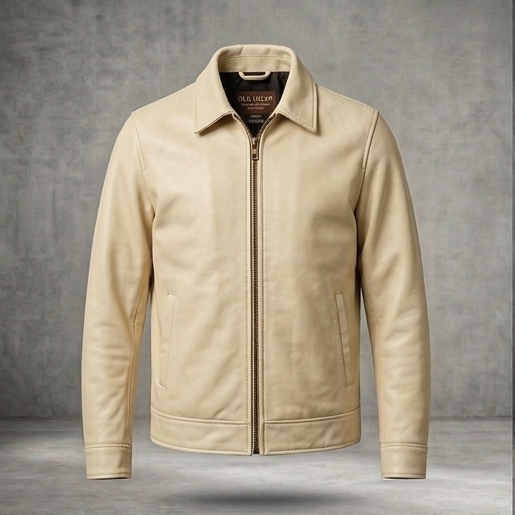 OLD VESTR Premium White Leather Jacket