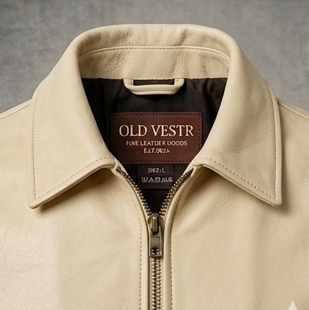 OLD VESTR Premium White Leather Jacket