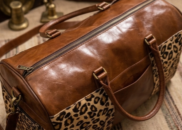 The Maverick Duffel leopard print