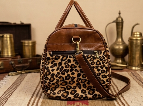 The Maverick Duffel leopard print
