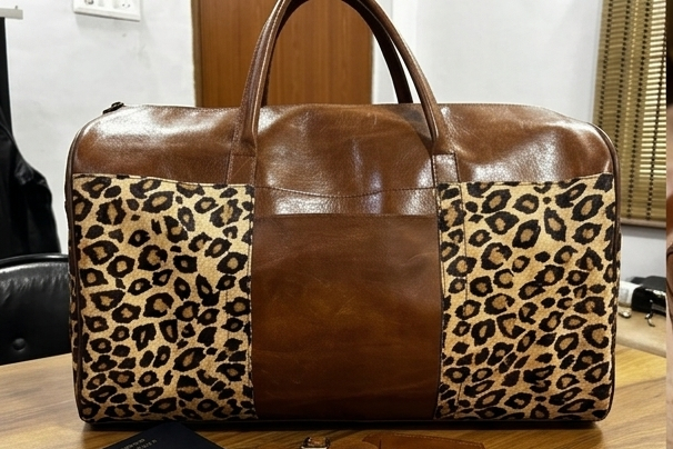 The Maverick Duffel leopard print