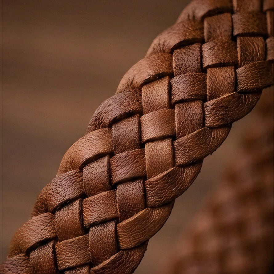braided genuine leather belt