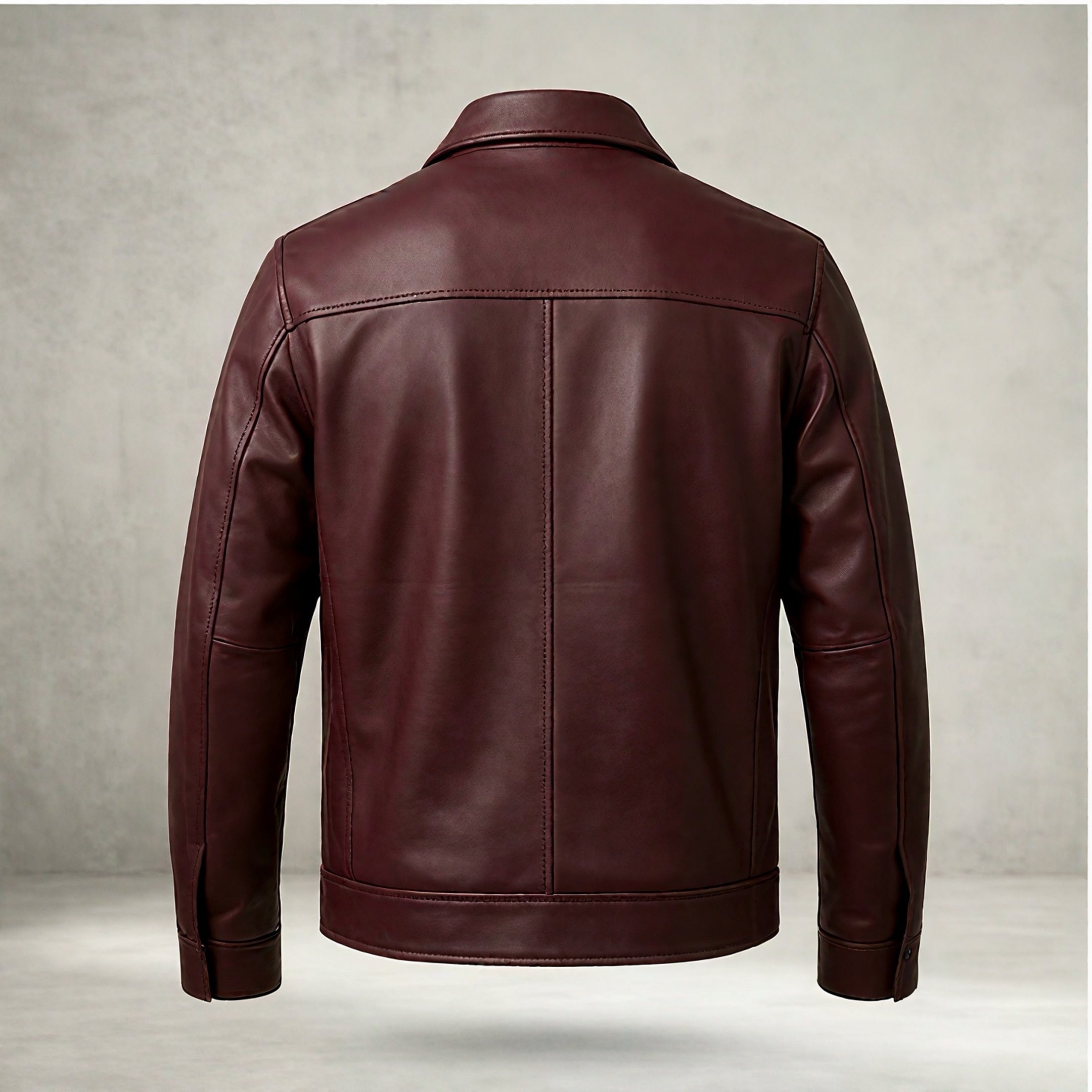 maroon genuine leather jacket