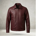 maroon genuine leather jacket